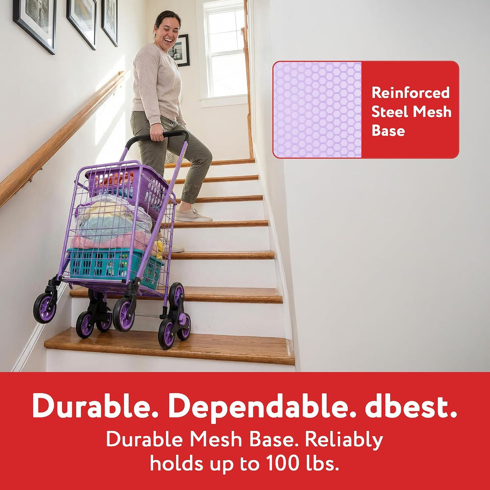 dbest Products Stair Climber Cruiser Cart Shopping Grocery Rolling Folding La...