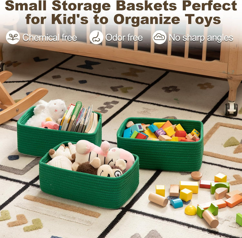 OIASKET 3 Pack Small Storage Baskets for Organizing, Cute Woven Decorative Gi...