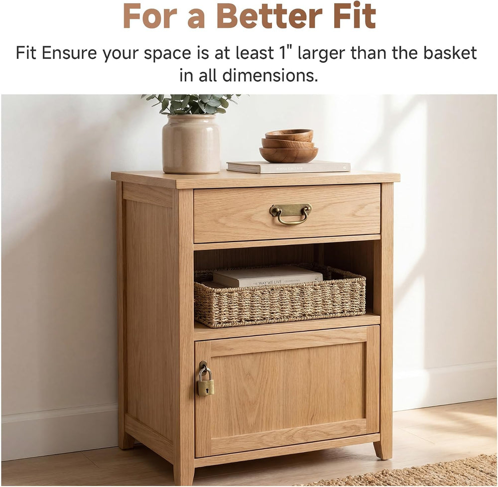 StorageWorks Large Seagrass Tray for Bathroom, Seagrass Storage Baskets for S...
