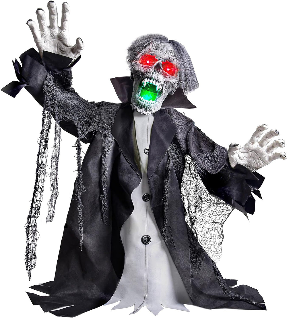 Halloween Animatronic Zombie Groundbreaker Decoration, 2.3 FT Motion & So...