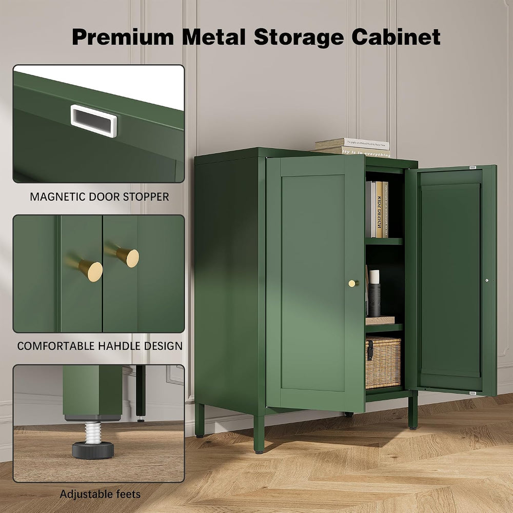 Small Bathroom Storage Cabinet, Green Metal Locker