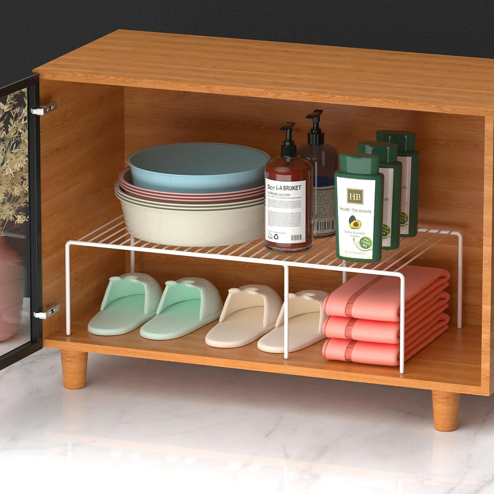 Kitchen Cabinet Expandable Shelf Organizers Set of 6, Adjustable Metal Wire P...