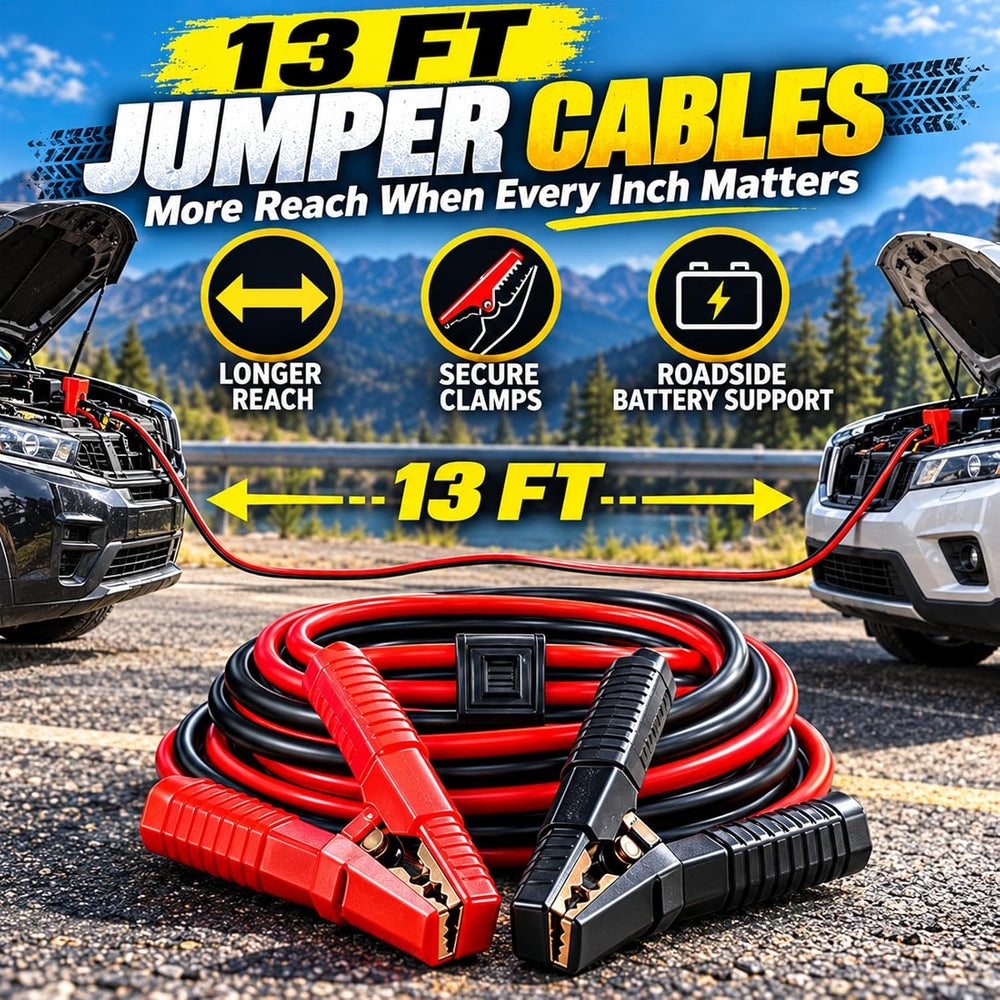 kewen Car Emergency Kit, Roadside Assistance Emergency Car Kit Jumper Cables,...
