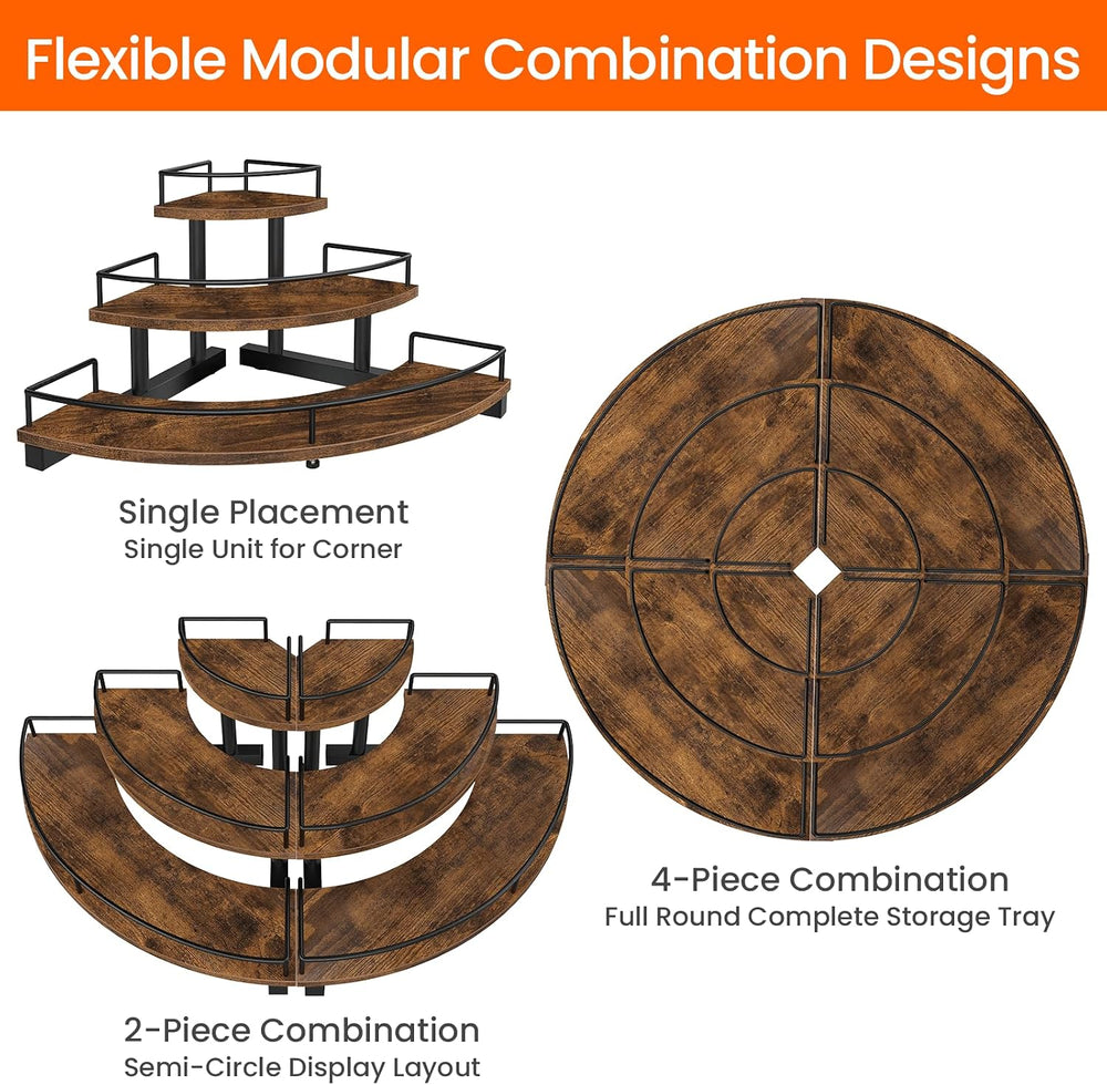 Homode Corner Liquor Bottle Display Shelf, Coffee Syrup Rack Organizer