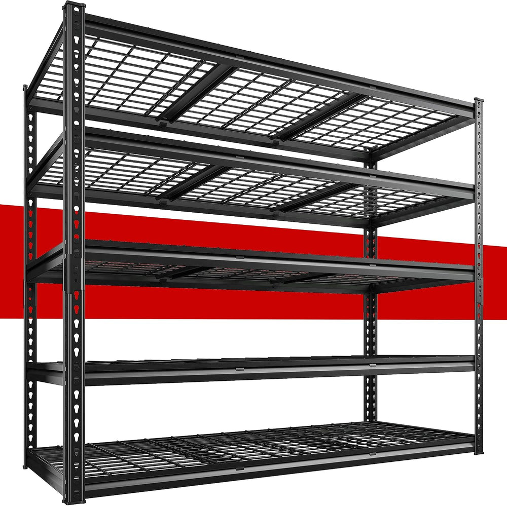 REIBII 5 Tier Garage shelving Heavy Duty for Basement Warehouse Pantry