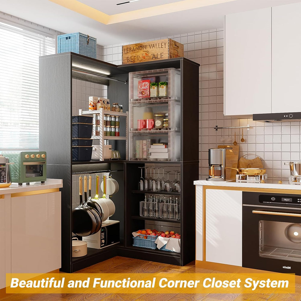 Unikito 36" Corner Closet System with Shelves, L Shaped Closet Organizer