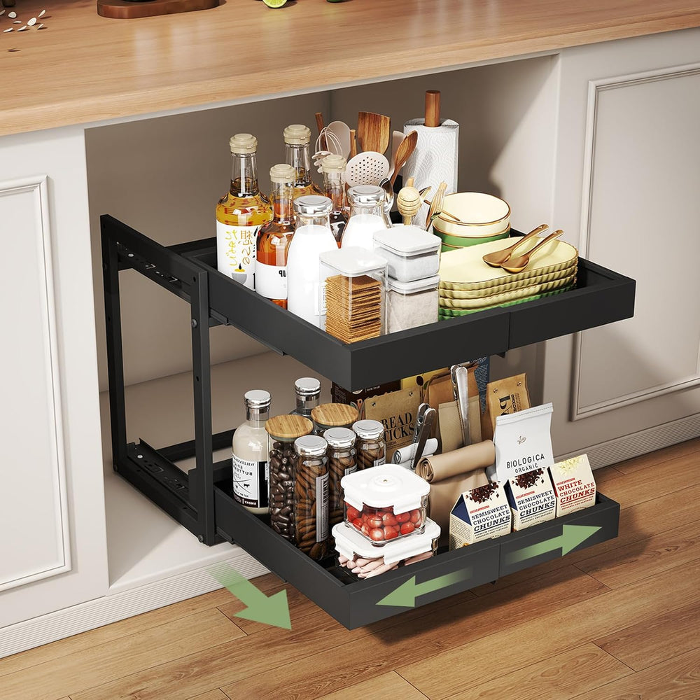 Abalter Expandable Pull Out Cabinet Organizer(12-18.5" W x 21" D), ...