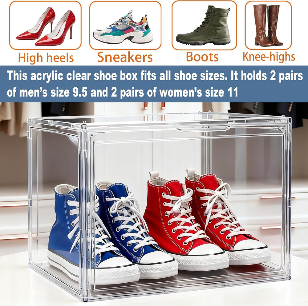 XXX-Large Tall Boot Organizer 3 Pack, 17.3x13x13'' Acrylic Display Case