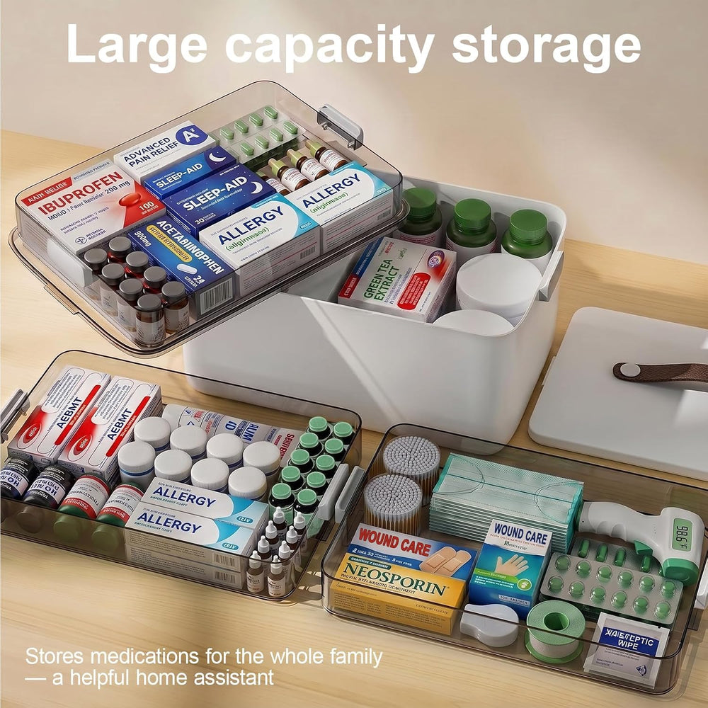 Spreezy 4-Tier Medicine Cabinet Organizer for First Aid, Craft, Art, Sewing