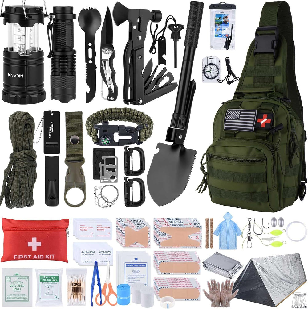 Survival Kit, 250pcs Survival Tools Tactical Gear and Trauma Bag, Survival Fi...