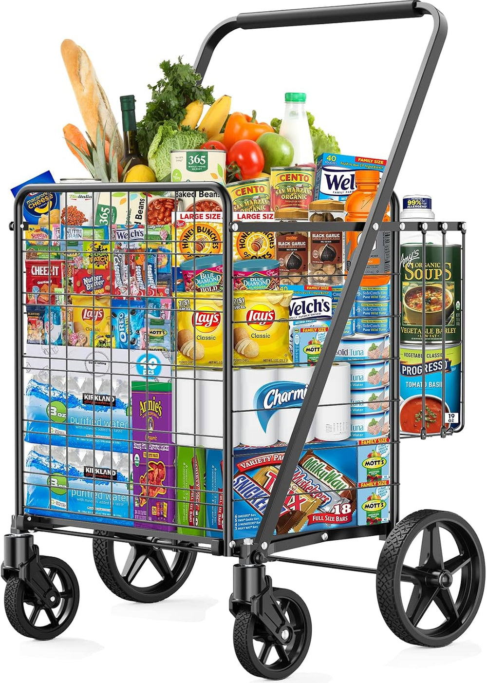 450lbs Capacity Shopping Cart,Upgrade Huge Grocery Cart on Wheels