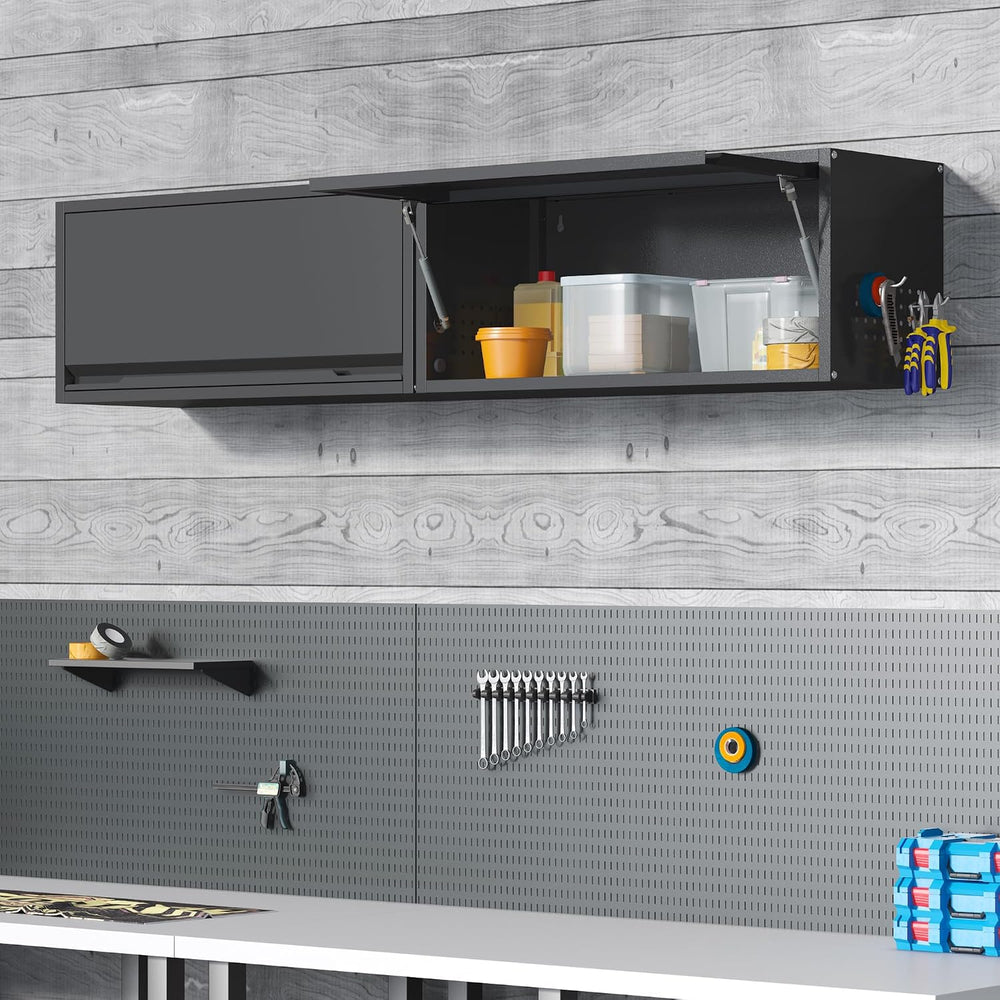 Coolsun Metal Wall Cabinet, 12.6" H Garage Wall Cabinet with Up-Flip Door