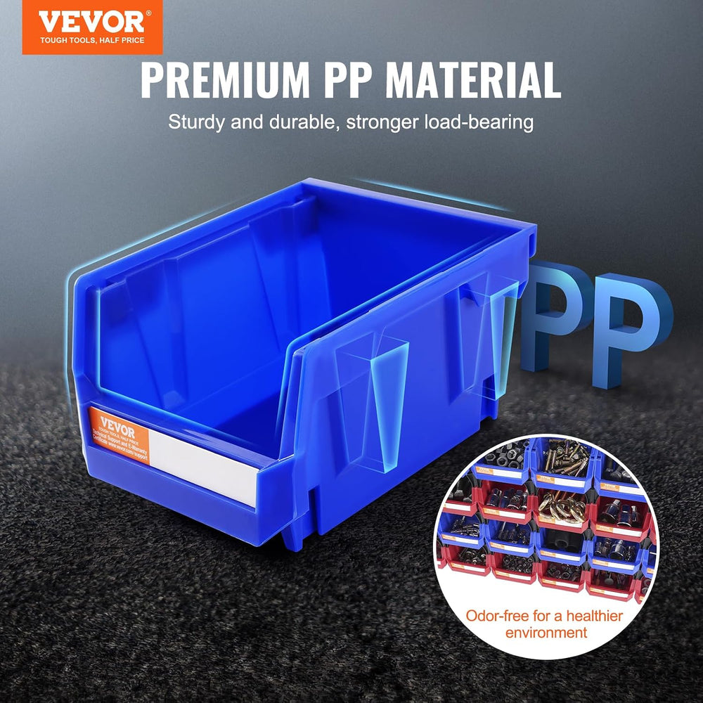 VEVOR Plastic Storage Bins 24 Pack (5 x 4 x 3-Inch), Hanging Stackable Storag...