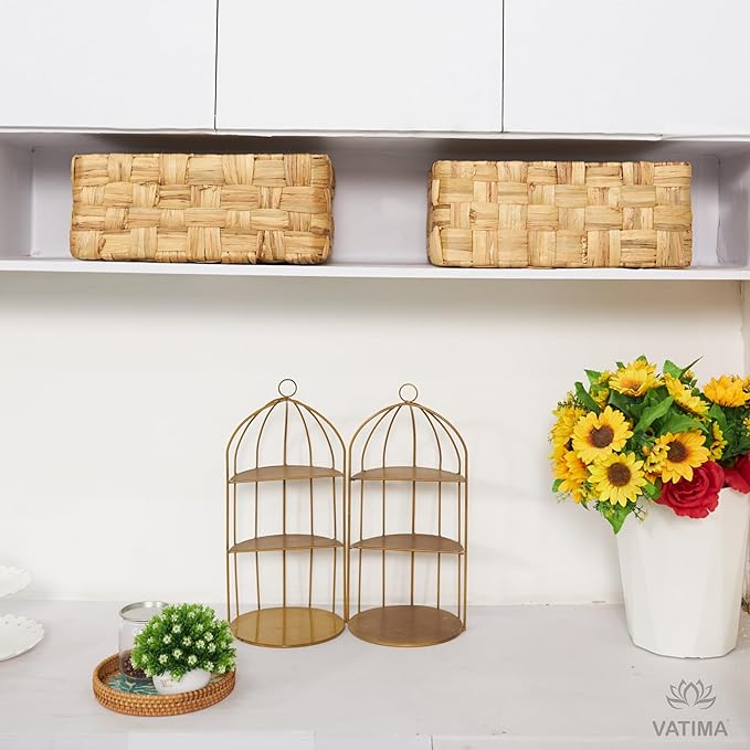 Vatima Jumbo Wicker Storage Basket, Large Hyacinth Organizer, 16.9x12.1x7.1H