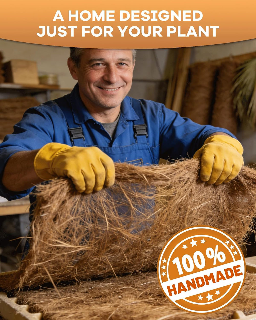 20 Inch Coconut Fiber for Plants, Round Pre-Formed Coco Planter Liner, Thick ...