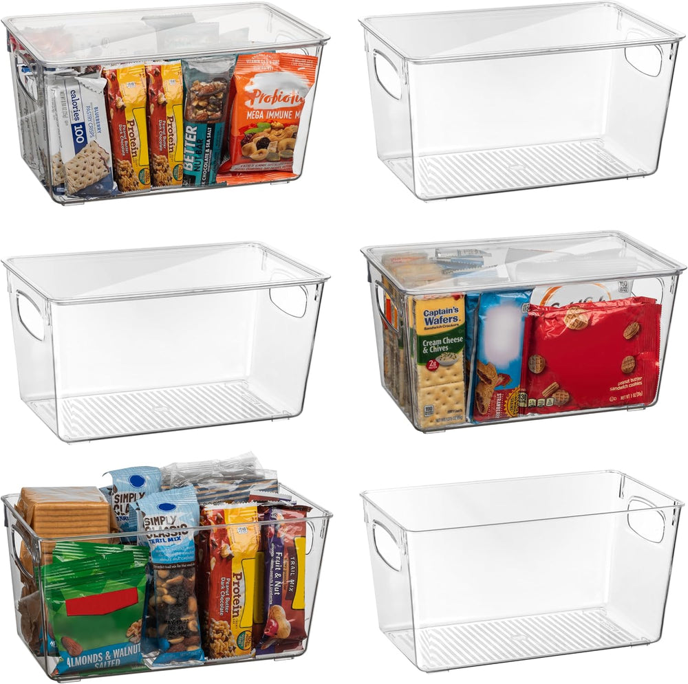 ClearSpace Pantry Storage Bins with Lids for Kitchen & Fridge, 6 Pack