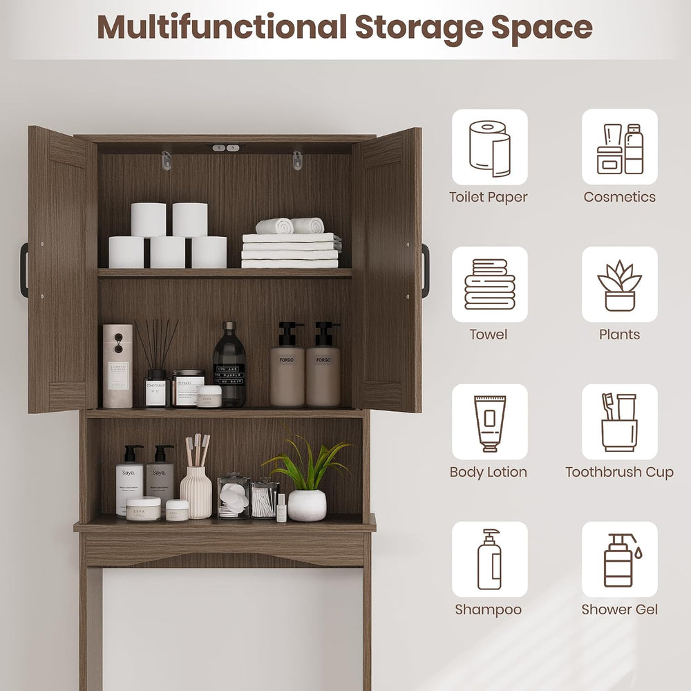 ROOMTEC Over the Toilet Storage Cabinet with Adjustable Shelf and Double Door...