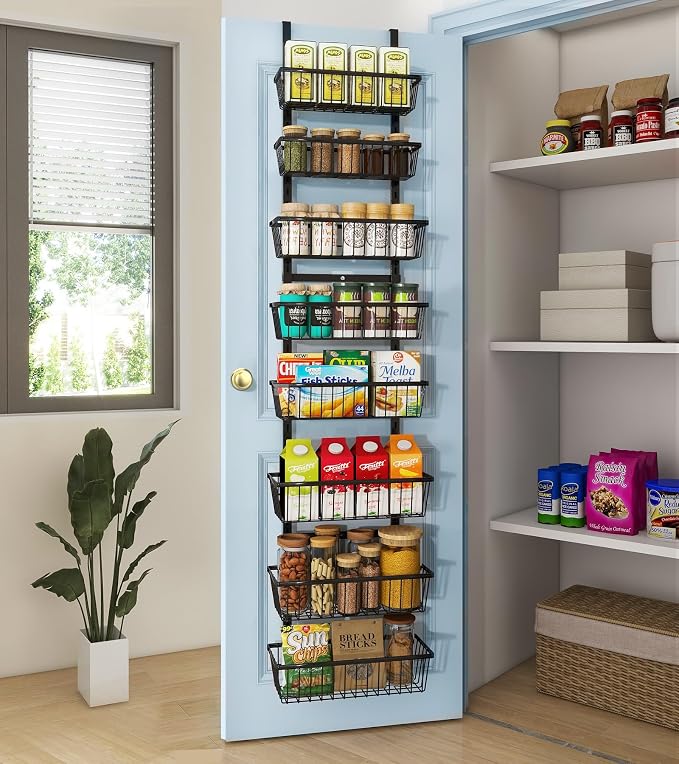 12 Inch Wide Narrow Over The Door Pantry Organizer, Pantry Organization and