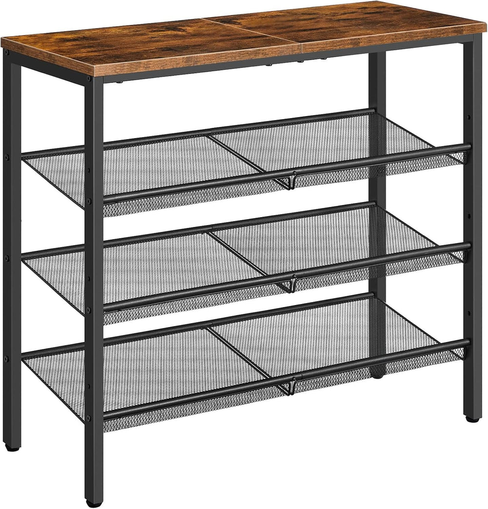 HOOBRO Shoe Rack for Entryway, 4-Tier Shoe Organizer with Adjustable Mesh She...