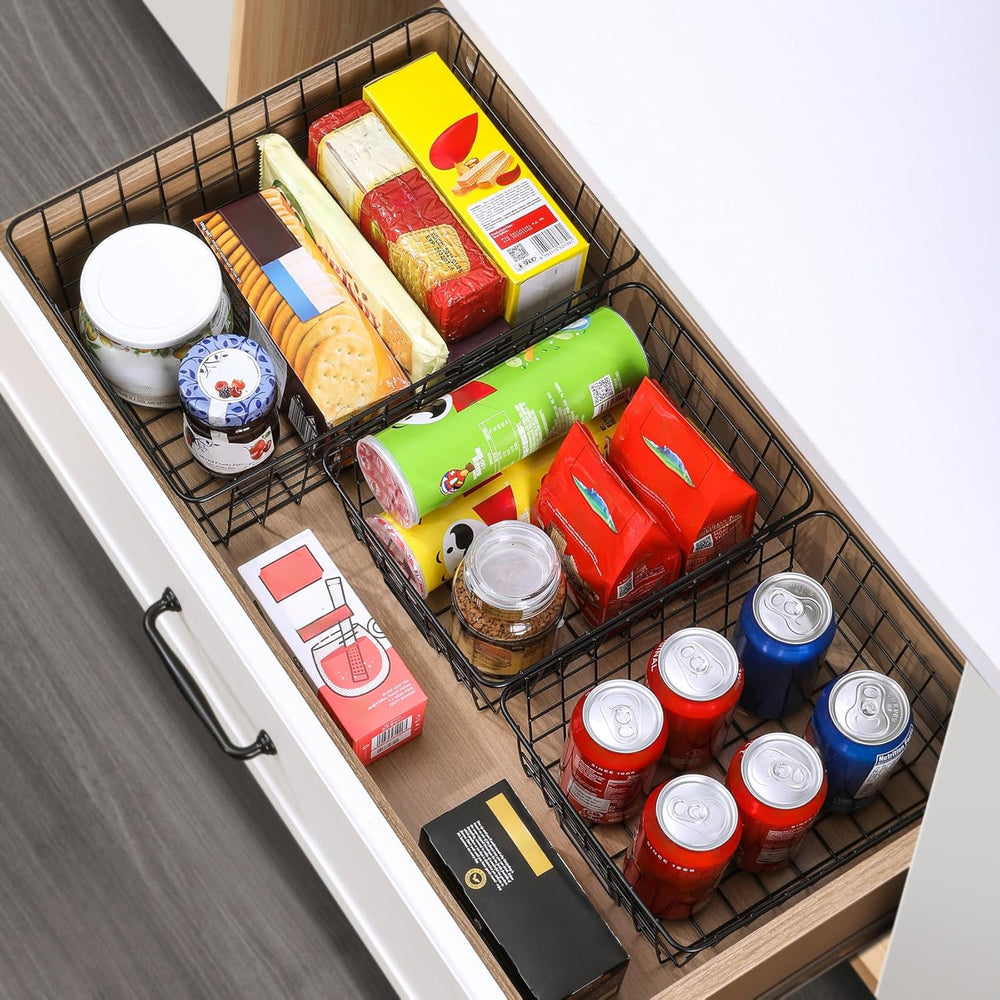 6 Pack Wire Baskets for Pantry Organization and Storage, Kitchen Organizer, 2...