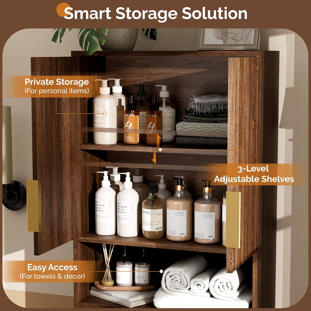VINGLI Over The Toilet Storage Cabinet, Mid Century Modern Bathroom Organizer...