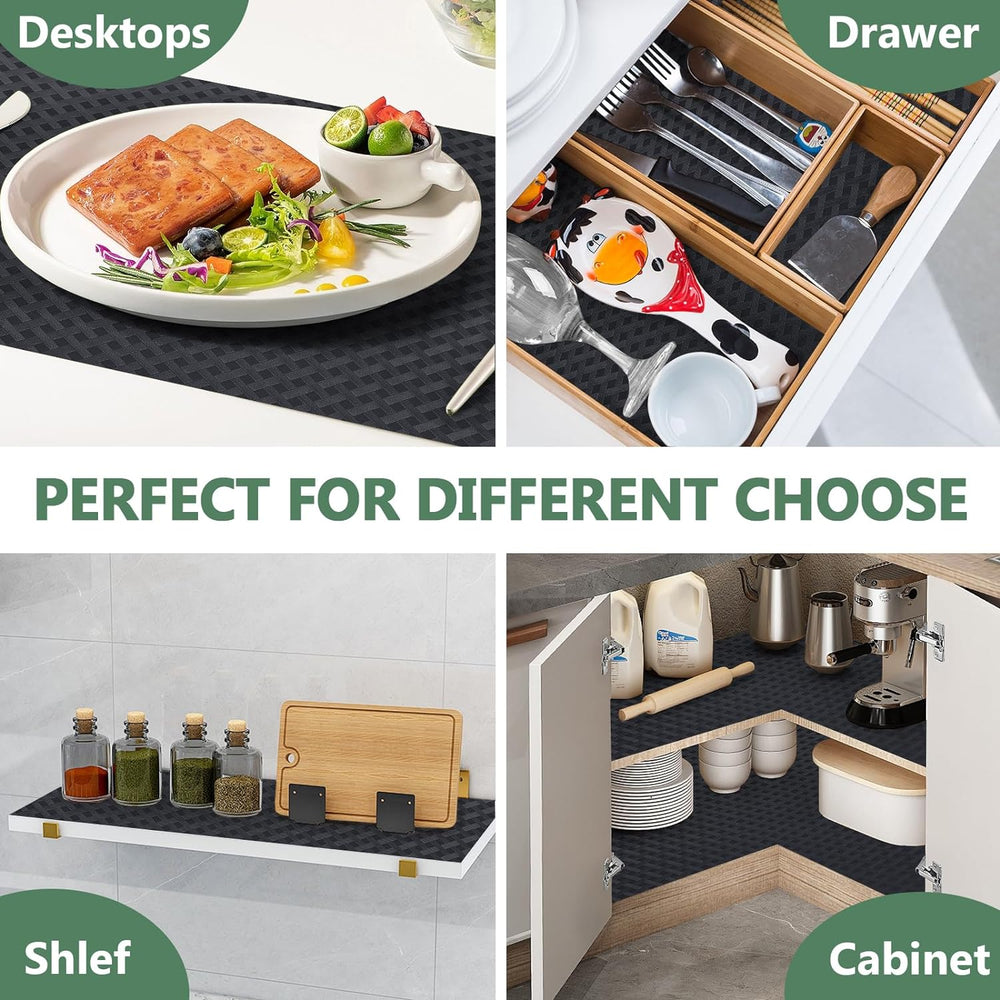 Shelf Liners, Non-Adhesive Drawer Liner, Waterproof & Oil-Proof Kitchen C...