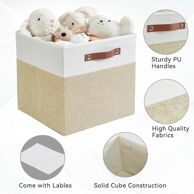 Collapsible Fabric Storage Cube Bins (4 Pack)