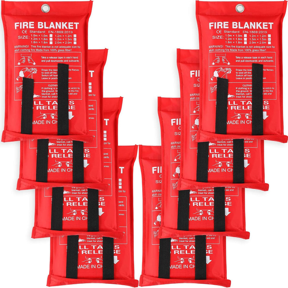 Jerify 8 Pack Fire Blanket for Home Emergency Fire Blanket 47 x 47 Inch Kitch...