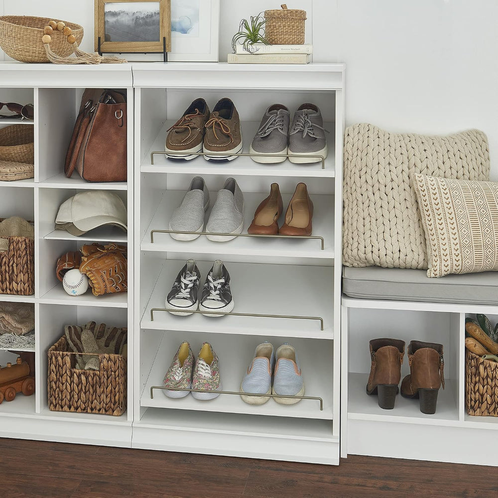 ClosetMaid Modular Storage Shelf Unit with Angled Shoe Shelves, White