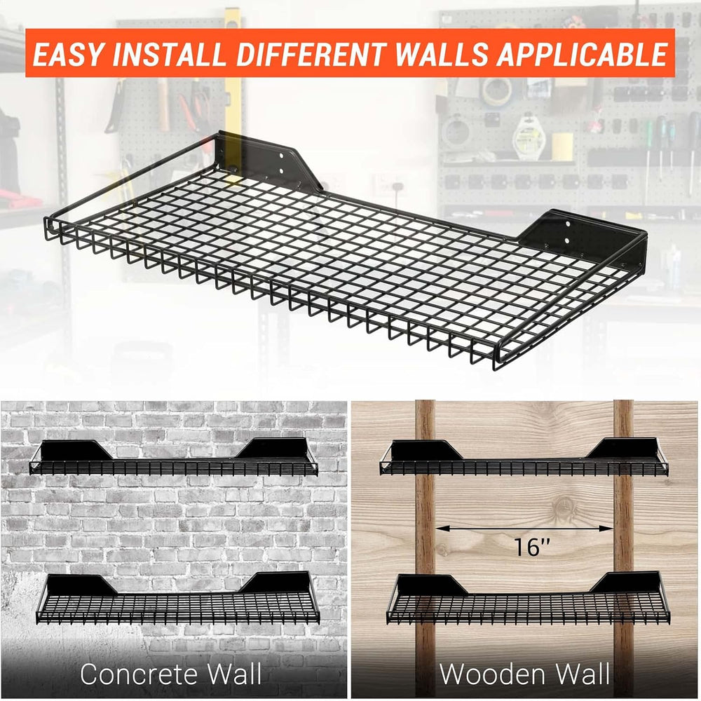 Wallmaster Garage Wall Shelves 23.6"x11.8" Wall Mount Metal Shelves...