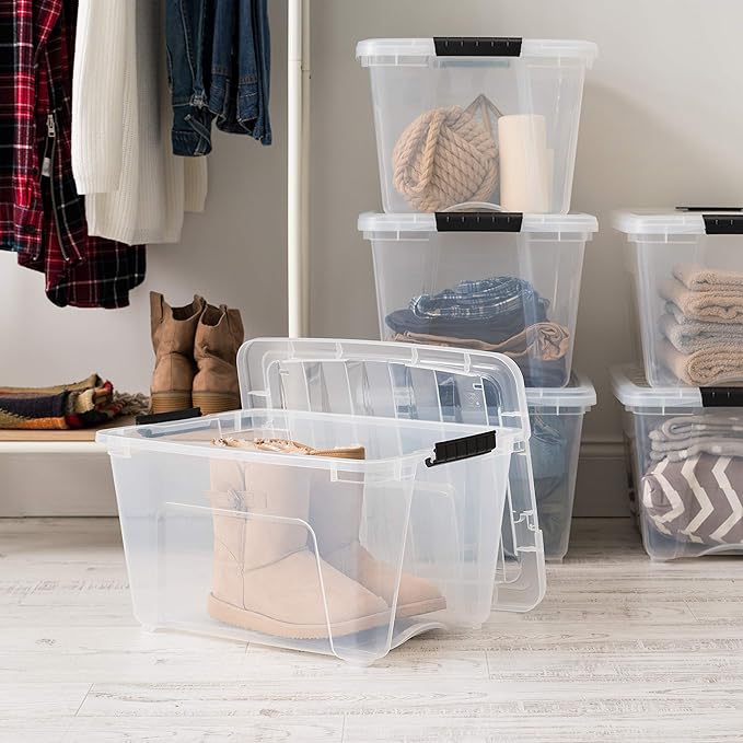 IRIS USA 32 Qt Stackable Plastic Storage Bins (6-Pack)