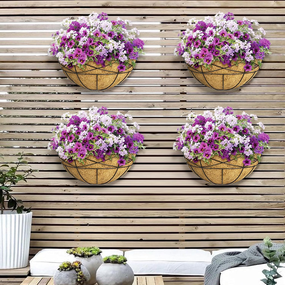 4 Pack 14 Inch Window Boxes Planters Railing Planter Box with Coco Liners Dec...