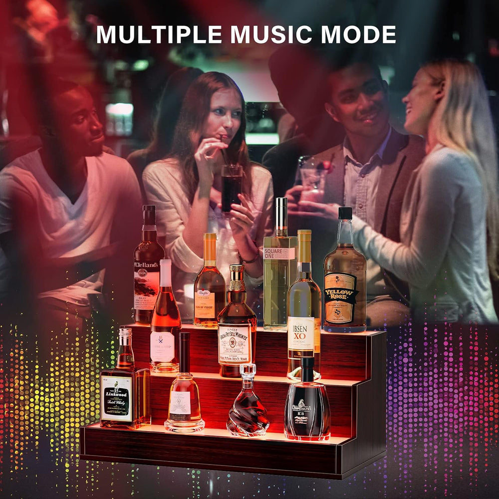 Wine Rack LED Liquor Bottle Display Shelf for Home Bar Stand Decor