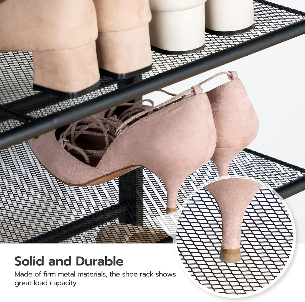 HOOBRO Shoe Rack for Entryway, 4-Tier Shoe Organizer with Adjustable Mesh She...