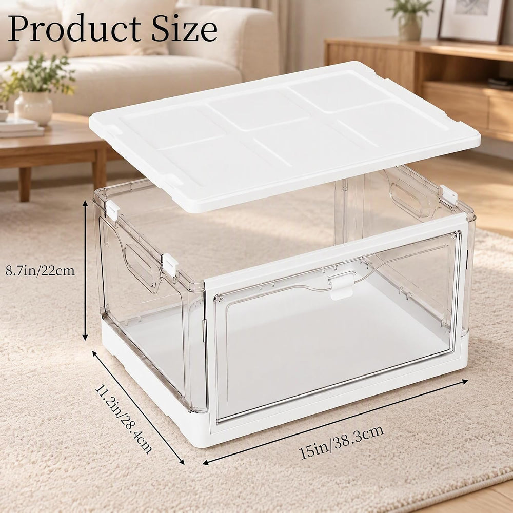 Pulseplay 24 QT Clear Stackable Storage Bins with Lids and Latches,3 Pack