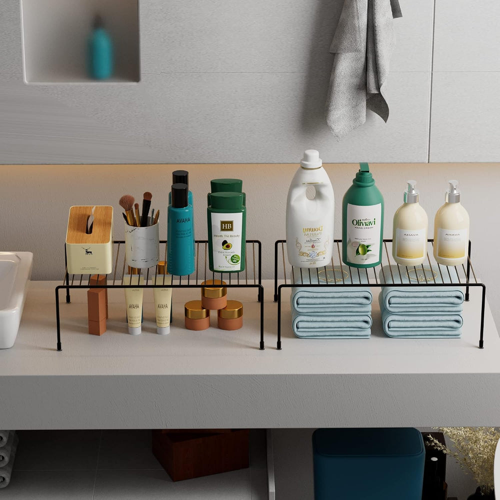 Cabinet Storage Shelf Rack Set of 6, Medium (13 x 9.4 inch) Rustproof Metal W...