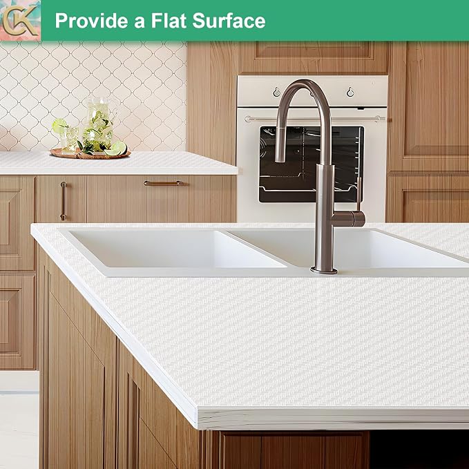Self-Adhesive Shelf Liner Kitchen Liner, Waterproof Backed Paper Easy Peel and
