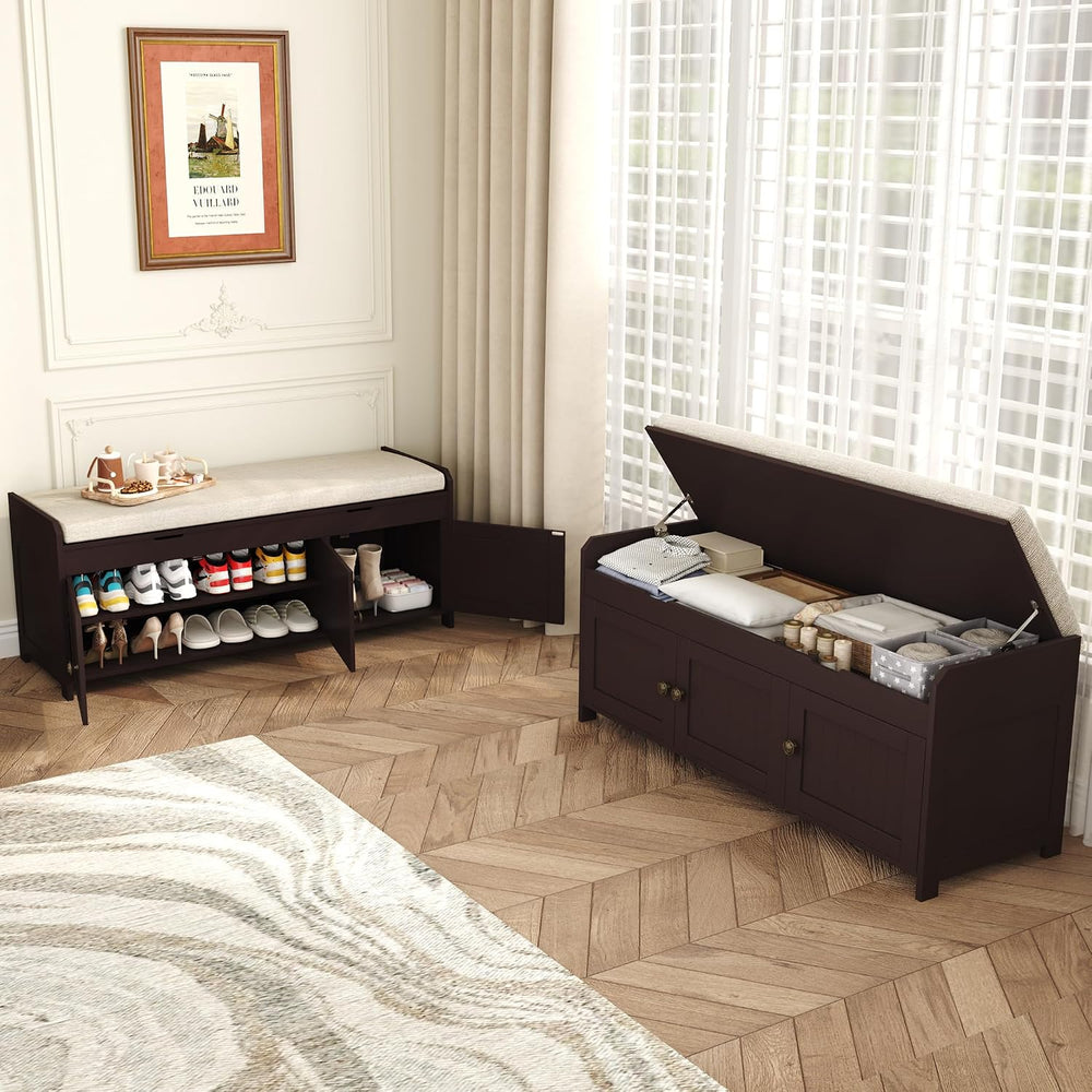 HOMEFORT 41.3" Shoe Bench with Lift Top Storage, Entryway Bench with Cus...