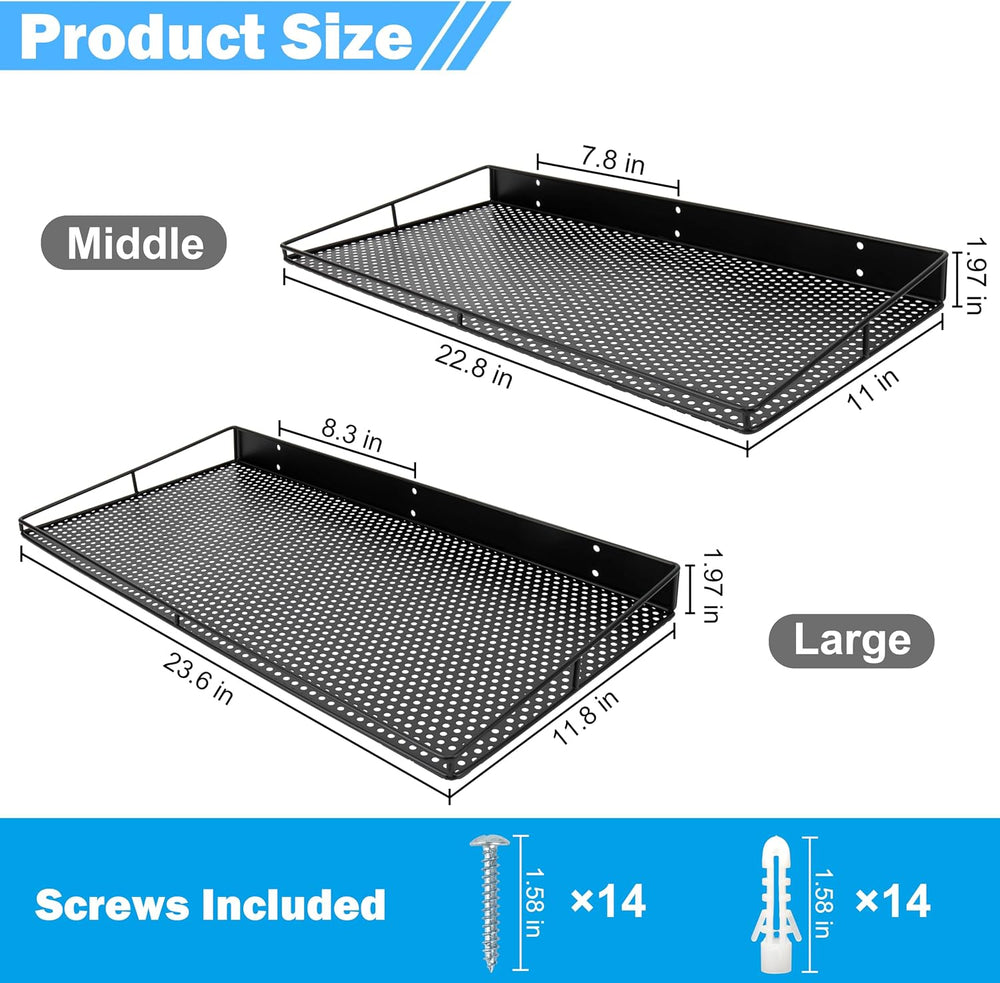 RedCall Heavy-Duty Wall Shelf, 2 Pack Garage Shelf, 23.5" x 12" Lar...