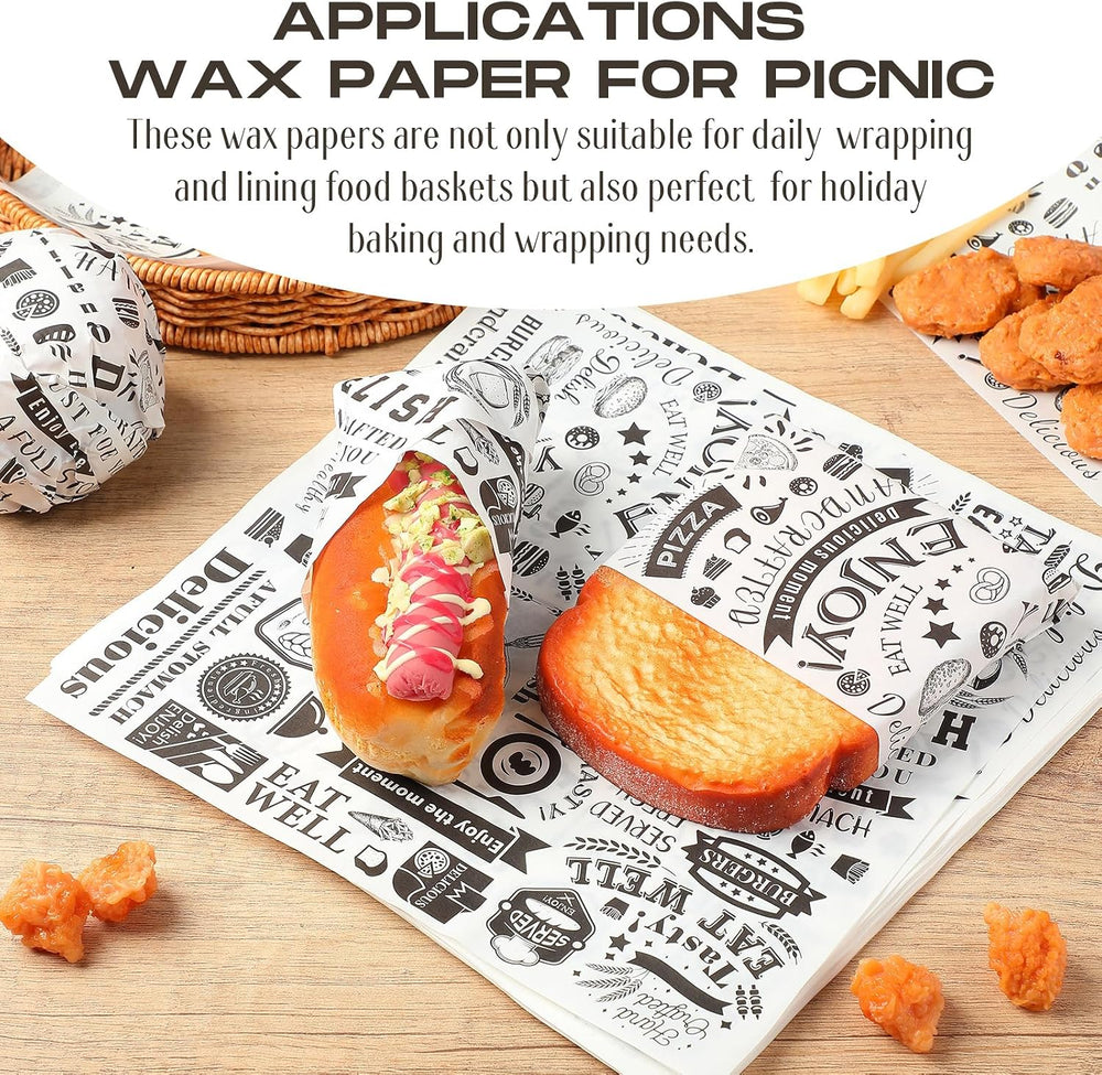 Outus 600 Pcs 10 x 10 Inch Deli Wax Paper Sheets, White
