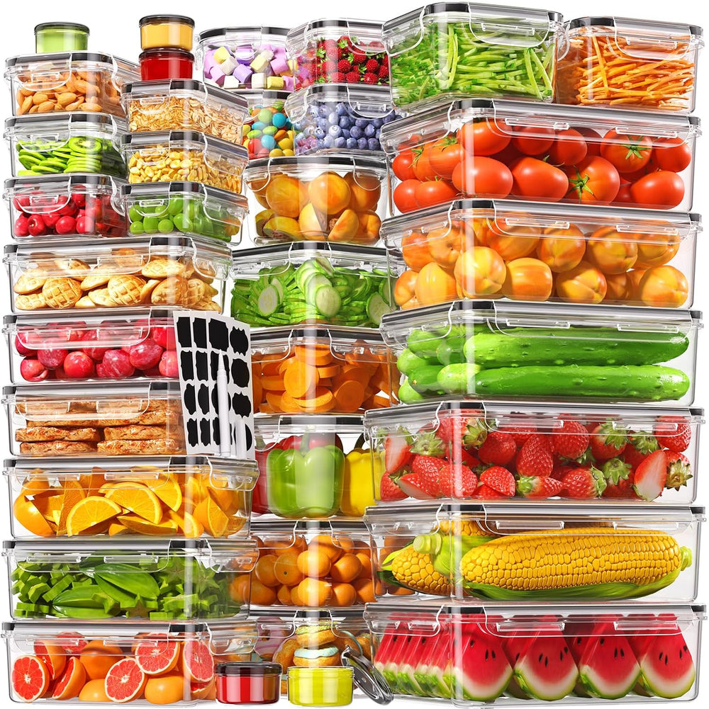 70 PCS Food Storage Containers with Lids Airtight, (35 Lids & 35 Containe...