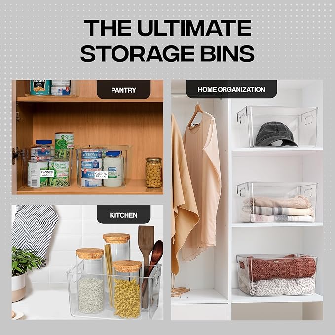 ClearSpace Clear Plastic Storage Bins – Pantry Organizers & Storage Conta...