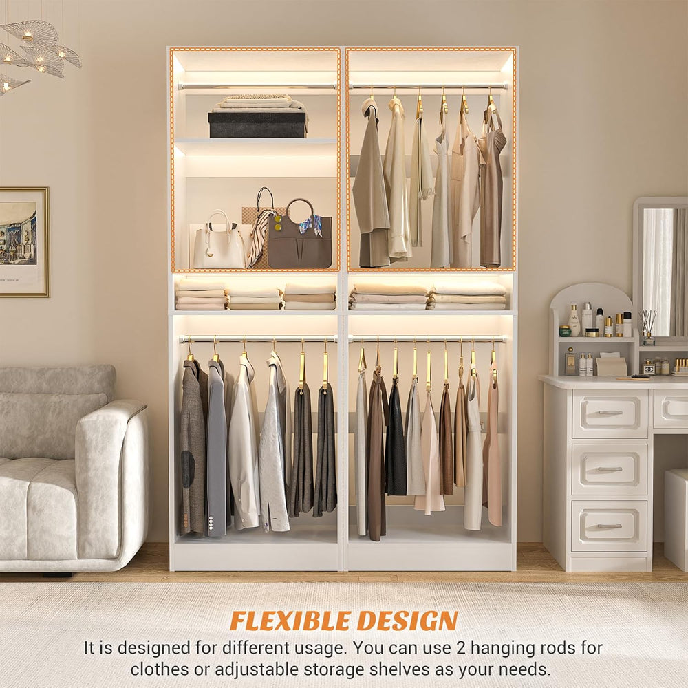 Unikito 25" Closet System with Hanging Rods, Adjustable Closet Organizer