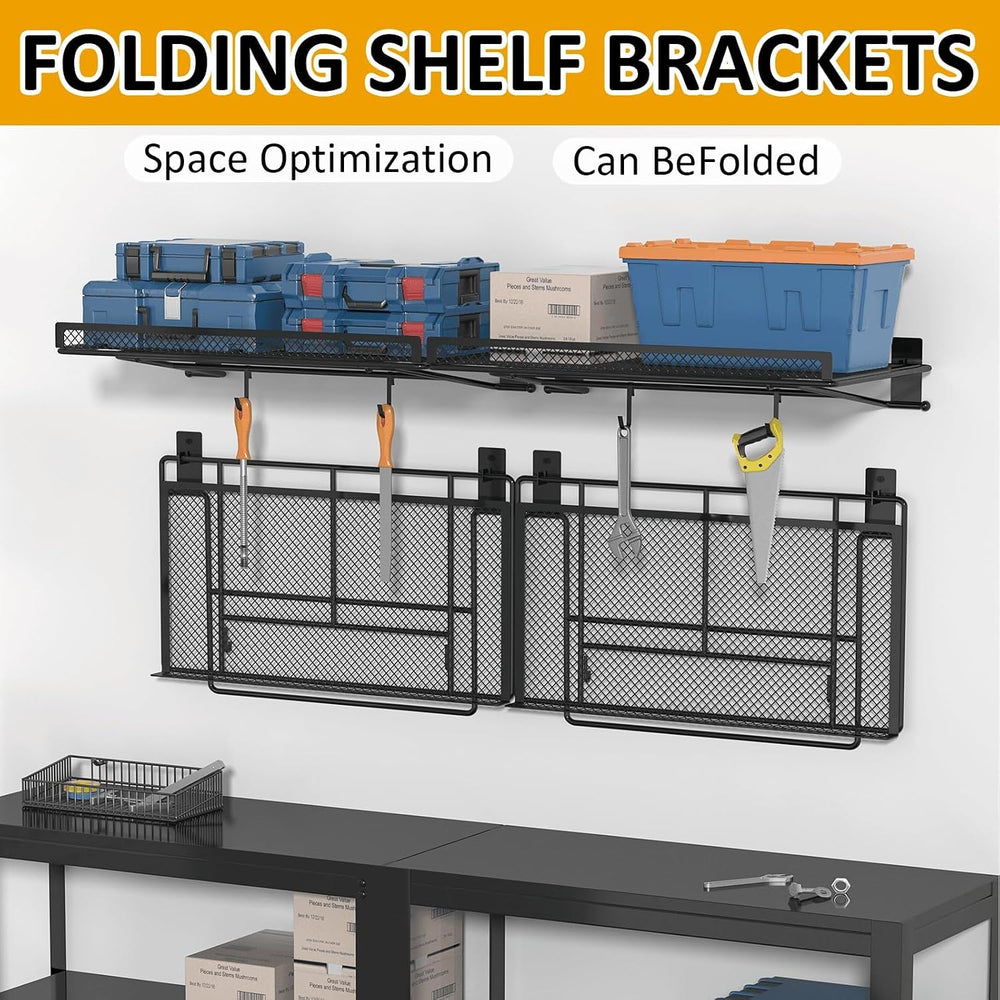 BABKAS 4 Pack Garage Wall Shelving,16.5" x 12.2" Garage Shelving Wa...
