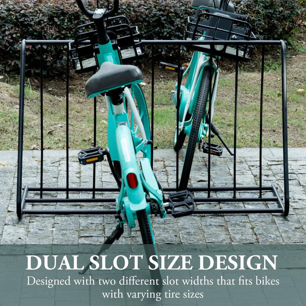 MyGift Large Metal Double-Sided Grid Bike Rack Stand, Freestanding Bicycle St...