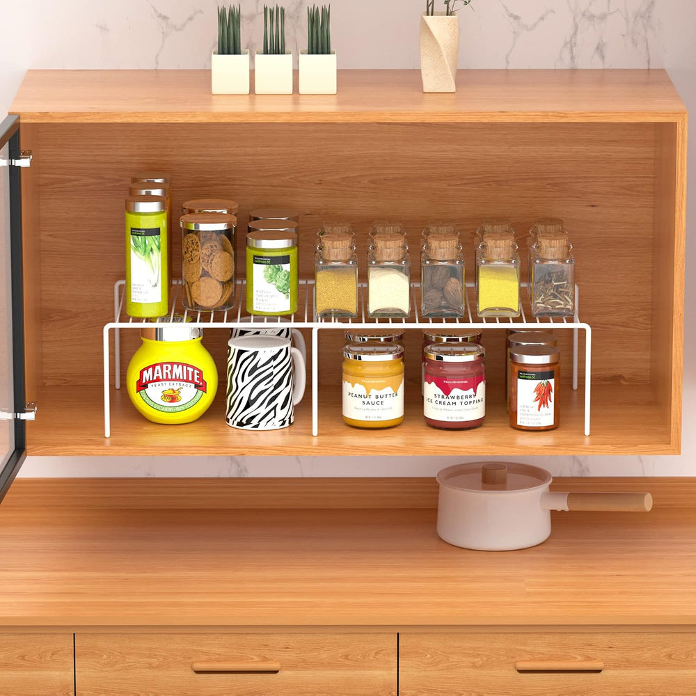 Kitchen Cabinet Expandable Shelf Organizers Set of 6, Adjustable Metal Wire P...