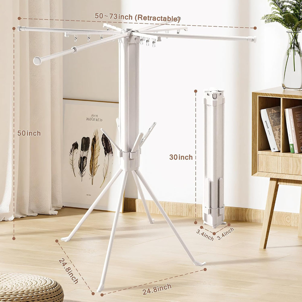 Multi-Functional 4-Leg Clothes Drying Rack, Large Capacity Foldable & Col...