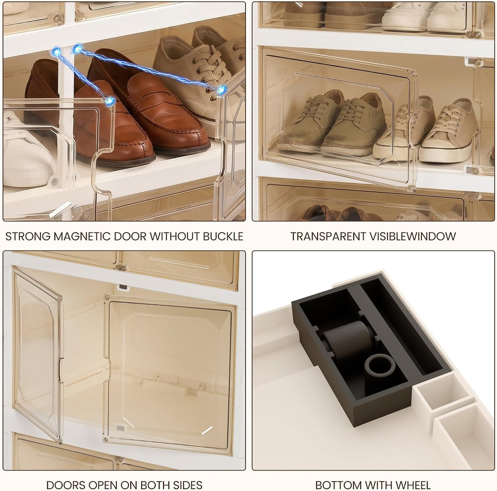 9-Tier Tall Shoe Rack with Wheels, Fits 18 Pairs & Dustproof