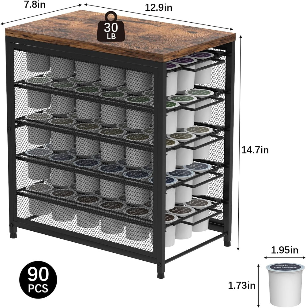 Coffee Pod Holder for K Cups, 5 Tier K Cup Drawer, 90 Pod Pack