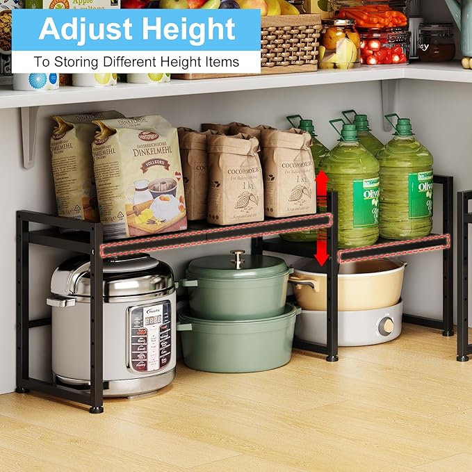 44.3 Inches Expandable Metal Storage Shelves, 150LBS Heavy Duty Shelving Units